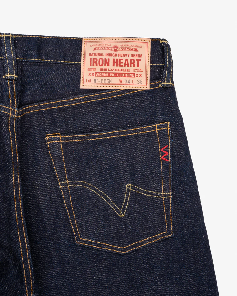 17oz Selvedge Denim Slim Straight Cut Jeans - Natural Indigo