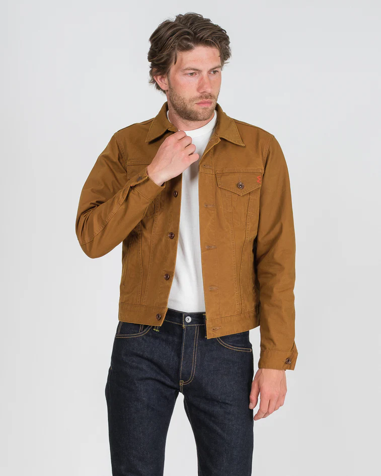 Iron Heart 9oz Canvas Type III Jacket - Brown