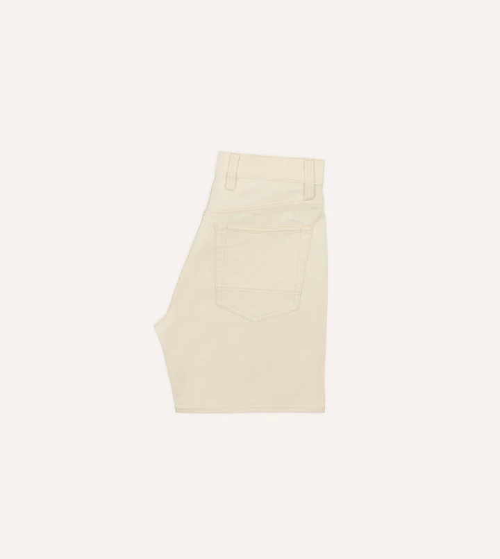 Drake's Ecru 12.7oz Selvedge Denim Five-Pocket Shorts