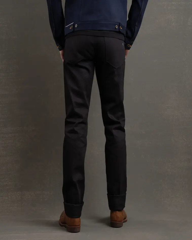 Brave Star Strongman 14oz 'Onyx' Double Black Japan Selvage Denim