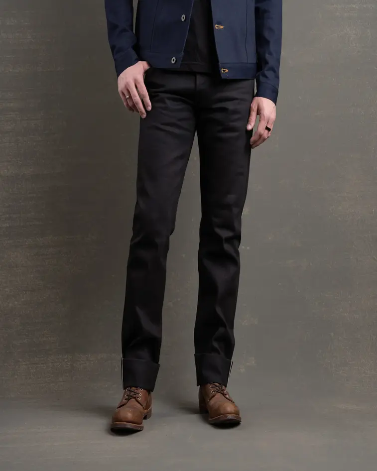 Brave Star Strongman 14oz 'Onyx' Double Black Japan Selvage Denim